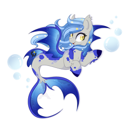 Size: 1024x1024 | Tagged: safe, artist:pvrii, oc, oc only, oc:midnight radiance, species:seapony (g4), my little pony: the movie (2017), bubble, seaponified, simple background, smiling, solo, species swap, transparent background