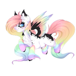 Size: 1600x1600 | Tagged: safe, artist:pvrii, oc, oc only, oc:spectrum splatter, species:pegasus, species:pony, art trade, colored wings, female, mare, multicolored wings, simple background, solo, transparent background