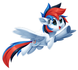 Size: 1600x1454 | Tagged: safe, artist:centchi, oc, oc only, oc:retro city, species:pegasus, species:pony, female, flying, mare, simple background, solo, transparent background, watermark
