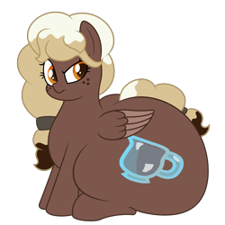 Size: 9375x9375 | Tagged: safe, artist:andelai, artist:worstsousaphonehorse, edit, oc, oc only, oc:sweeter mocha, species:pegasus, species:pony, absurd resolution, fat, female, freckles, grumpy, huge butt, impossibly large butt, large butt, obese, simple background, sitting, solo, the ass was fat, transparent background, vector