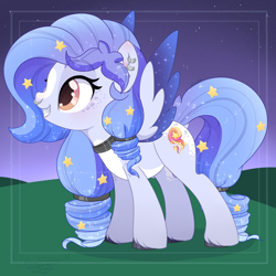 Size: 1280x1280 | Tagged: safe, artist:pvrii, oc, oc only, oc:galatea charm, species:pegasus, species:pony, female, mare, nose piercing, piercing, smiling, solo
