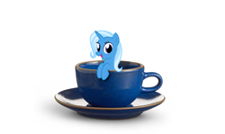 Size: 3600x2151 | Tagged: safe, artist:the smiling pony, edit, editor:moonatik, character:trixie, species:pony, cup, cup of pony, female, high res, micro, simple background, solo, teacup, that pony sure does love teacups, vector