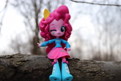 Size: 6000x4000 | Tagged: safe, artist:artofmagicpoland, character:pinkie pie, my little pony:equestria girls, clothing, cute, diapinkes, doll, equestria girls minis, female, hello, irl, photo, skirt, solo, toy