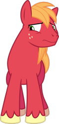 Size: 590x1237 | Tagged: safe, artist:jeatz-axl, edit, editor:slayerbvc, character:big mcintosh, species:earth pony, species:pony, episode:leap of faith, g4, my little pony: friendship is magic, male, missing accessory, simple background, solo, stallion, transparent background, uncomfortable, vector, vector edit