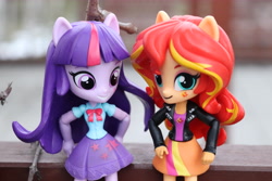 Size: 6000x4000 | Tagged: safe, artist:artofmagicpoland, character:sunset shimmer, character:twilight sparkle, ship:sunsetsparkle, my little pony:equestria girls, doll, equestria girls minis, female, lesbian, shipping, toy