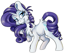Size: 5825x4877 | Tagged: safe, artist:cutepencilcase, character:rarity, species:pony, species:unicorn, absurd resolution, cheek fluff, chest fluff, female, looking back, simple background, smiling, transparent background