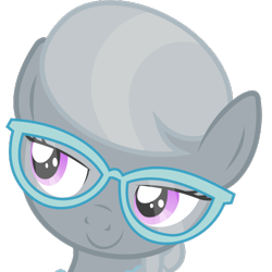 Size: 500x500 | Tagged: safe, artist:the smiling pony, character:silver spoon, species:earth pony, species:pony, derpibooru, .svg available, derpibooru badge, female, lidded eyes, meta, simple background, smiling, smug, solo, svg, transparent background, vector