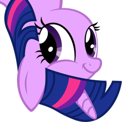 Size: 500x500 | Tagged: safe, artist:the smiling pony, character:twilight sparkle, species:pony, species:unicorn, derpibooru, .svg available, :t, badge, badumsquish approved, derpibooru badge, faec, female, looking sideways, mare, meta, modern art, optical illusion, simple background, smiling, smirk, solo, svg, transparent background, twiface, upside down, upside down face, vector, wat, wrong neighborhood, you reposted in the wrong neighborhood