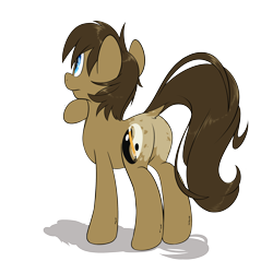 Size: 2500x2500 | Tagged: safe, artist:fluffyxai, oc, oc only, oc:spirit wind, species:earth pony, species:pony, dock, facing away, fluffy tail, looking away, male, pondering, rear view, simple background, solo, stallion, standing, thinking, transparent background