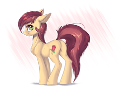 Size: 4102x3011 | Tagged: safe, artist:vincher, character:roseluck, species:earth pony, species:pony, cute, cuteluck, dock, female, mare, plot, smiling, solo