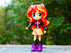 Size: 4896x3672 | Tagged: safe, artist:artofmagicpoland, character:sunset shimmer, my little pony:equestria girls, boots, clothing, doll, equestria girls minis, irl, photo, photography, shoes, skirt, solo, toy