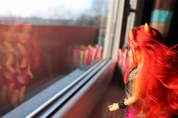 Size: 6000x4000 | Tagged: safe, artist:artofmagicpoland, character:sunset shimmer, my little pony:equestria girls, balcony, doll, female, irl, looking out the window, photo, reflection, toy, window