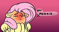 Size: 938x508 | Tagged: safe, artist:mr.smile, character:fluttershy, blushing, crying, reaction image