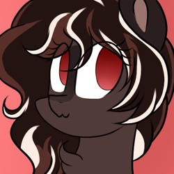 Size: 400x400 | Tagged: safe, artist:mintoria, oc, species:pony, bust, female, mare, portrait, red background, simple background, solo