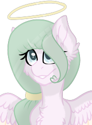 Size: 1024x1399 | Tagged: safe, artist:mintoria, oc, species:pegasus, species:pony, female, halo, mare, simple background, solo, transparent background