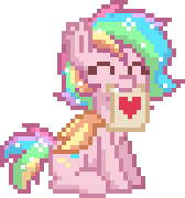 Size: 168x180 | Tagged: safe, artist:hawthornss, edit, oc, oc only, oc:paper stars, species:bat pony, species:pony, pony town, bat pony oc, cute, cute little fangs, ear fluff, eyes closed, fangs, heart, pixel art, simple background, sitting, smiling, solo, transparent background