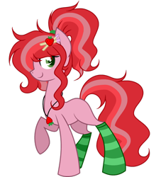 Size: 1024x1163 | Tagged: safe, artist:mintoria, oc, species:earth pony, species:pony, clothing, female, mare, simple background, socks, solo, striped socks, transparent background