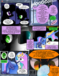 Size: 1275x1650 | Tagged: safe, artist:dsana, character:princess celestia, character:princess luna, character:spike, character:twilight sparkle, species:alicorn, species:dragon, species:pony, comic:the shadow shard, comic, egg, semi-grimdark series, silhouette, spike's egg, spike's family