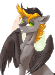 Size: 2148x2888 | Tagged: safe, artist:vincher, oc, oc:digital import, species:hippogriff, looking at you, pen, solo, wacom pen