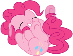 Size: 500x380 | Tagged: safe, artist:bri-sta, edit, character:pinkie pie, species:earth pony, species:pony, cheek fluff, cute, diapinkes, female, on back, simple background, smiling, solo, transparent background