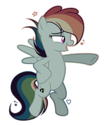 Size: 1024x1233 | Tagged: safe, artist:mintoria, base used, oc, oc:rainbow flash, parent:quibble pants, parent:rainbow dash, parents:quibbledash, species:pegasus, species:pony, female, mare, not rainbow dash, offspring, rainbow hair, simple background, solo, transparent background