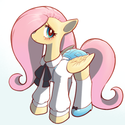 Size: 800x800 | Tagged: safe, artist:unousaya, character:fluttershy, species:pegasus, species:pony, clothing, cute, female, mare, shyabetes