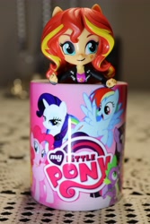 Size: 4000x6000 | Tagged: safe, alternate version, artist:artofmagicpoland, character:sunset shimmer, my little pony:equestria girls, doll, equestria girls minis, female, my little pony logo, solo, sunset shimmer day, toy