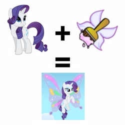 Size: 2289x2289 | Tagged: safe, artist:the smiling pony, character:rarity, g4, my little pony: friendship is magic, crossover, faerie, funny, glimmer wings, neopets, paintbrush
