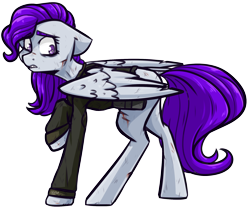Size: 2078x1745 | Tagged: safe, artist:lrusu, oc, oc:morning glory (project horizons), species:pegasus, species:pony, fallout equestria, fallout equestria: project horizons, background removed, fanfic art, female, mare, saddle bag, simple background, solo, transparent background