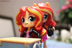 Size: 6000x4000 | Tagged: safe, artist:artofmagicpoland, character:sunset shimmer, episode:my past is not today, g4, my little pony: equestria girls, my little pony:equestria girls, bomb humor, doll, duality, equestria girls minis, female, irl, photo, tom and jerry, toy