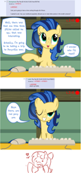 Size: 800x1697 | Tagged: safe, artist:flash equestria photography, artist:redintravenous, oc, oc:milky way, oc:red ribbon, species:earth pony, species:pony, species:unicorn, 4chan, ask, computer mouse, female, keyboard, mare, milkmare of trottingham, tumblr