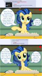 Size: 800x1458 | Tagged: safe, artist:flash equestria photography, oc, oc:milky way, species:earth pony, species:pony, 4chan, ask, computer mouse, female, keyboard, mare, milkmare of trottingham, solo, tumblr