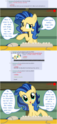 Size: 800x1745 | Tagged: safe, artist:flash equestria photography, oc, oc:milky way, species:earth pony, species:pony, 4chan, ask, computer mouse, female, implied bon bon, keyboard, mare, milkmare of trottingham, solo, tumblr