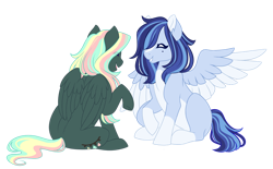 Size: 1024x634 | Tagged: safe, artist:azure-art-wave, oc, oc only, oc:azure, oc:crybaby, species:pegasus, species:pony, female, mare, simple background, transparent background