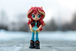 Size: 1024x683 | Tagged: safe, artist:artofmagicpoland, character:sunset shimmer, my little pony:equestria girls, doll, equestria girls minis, female, print, solo, toy