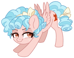 Size: 1807x1415 | Tagged: safe, artist:hawthornss, character:cozy glow, species:pegasus, species:pony, /mlp/, bedroom eyes, cozybetes, cute, cutie mark, drawthread, female, filly, freckles, iwtcird, looking at you, meme, smiling, stretching