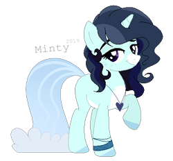 Size: 429x398 | Tagged: safe, artist:mintoria, oc, oc only, species:pony, species:unicorn, augmented tail, female, mare, simple background, solo, transparent background