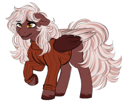 Size: 1024x827 | Tagged: safe, artist:azure-art-wave, oc, oc:lightshot lovegood, species:pony, clothing, colored wings, deviantart watermark, male, obtrusive watermark, offspring's offspring, simple background, stallion, sweater, transparent background, two toned wings, watermark