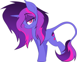 Size: 5000x4031 | Tagged: safe, artist:airfly-pony, derpibooru original, rcf community, oc, oc:miranda, species:pony, species:unicorn, absurd resolution, bedroom eyes, leonine tail, looking at you, old design, png, simple background, solo, transparent background