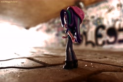 Size: 6000x4000 | Tagged: safe, artist:artofmagicpoland, character:starlight glimmer, my little pony:equestria girls, doll, equestria girls minis, eqventures of the minis, female, irl, iron maiden, photo, running, scared, solo, song reference, toy