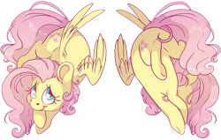 Size: 6284x3987 | Tagged: safe, artist:cutepencilcase, character:fluttershy, species:pegasus, species:pony, digital art, female, looking up, mare, simple background, smiling, solo, spread wings, stray strand, transparent background, two sides, wings
