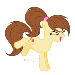 Size: 1280x1276 | Tagged: safe, artist:mintoria, base used, oc, oc:pencil heart, species:earth pony, species:pony, eyes closed, female, mare, simple background, solo, transparent background