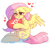 Size: 2095x1935 | Tagged: safe, artist:fensu-san, character:fluttershy, species:pegasus, species:pony, episode:hearts and hooves day, g4, my little pony: friendship is magic, cute, female, floppy ears, heart, heart eyes, heart pillow, hug, mare, pillow, shyabetes, signature, simple background, sitting, solo, spread wings, three quarter view, white background, wingding eyes, wings