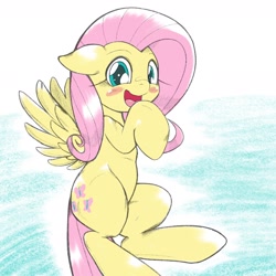 Size: 1536x1536 | Tagged: safe, artist:kurogewapony, character:fluttershy, species:pegasus, species:pony, blushing, cute, female, mare, shyabetes, simple background, solo, white background, wings