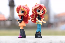 Size: 6000x4000 | Tagged: safe, artist:artofmagicpoland, character:sunset shimmer, my little pony:equestria girls, clothing, doll, duality, equestria girls minis, eqventures of the minis, female, irl, photo, skirt, solo, toy