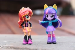 Size: 6000x4000 | Tagged: safe, artist:artofmagicpoland, character:sunset shimmer, character:twilight sparkle, character:twilight sparkle (alicorn), species:alicorn, species:pony, my little pony:equestria girls, clothing, doll, equestria girls minis, female, irl, photo, skirt, spotlight stealing squad, toy