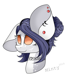 Size: 638x700 | Tagged: safe, artist:mintoria, oc, species:earth pony, species:pony, bust, female, impossibly large ears, mare, portrait, simple background, solo, transparent background