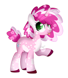 Size: 1280x1476 | Tagged: safe, artist:mintoria, oc, oc only, oc:sugar blossom, species:pony, species:unicorn, female, mare, simple background, solo, tongue out, transparent background