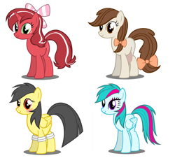 Size: 1472x1328 | Tagged: safe, artist:flash equestria photography, oc, oc only, oc:banana scent, oc:creamy white, oc:red ribbon, oc:static spark, cow pony, nudity, udder