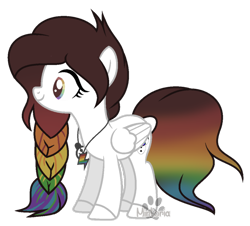 Size: 940x850 | Tagged: safe, artist:mintoria, artist:space--paws0w0, oc, oc only, oc:rainbow moonlight, species:pegasus, species:pony, female, jewelry, mare, multicolored hair, necklace, panda, rainbow eyes, rainbow hair, simple background, solo, transparent background